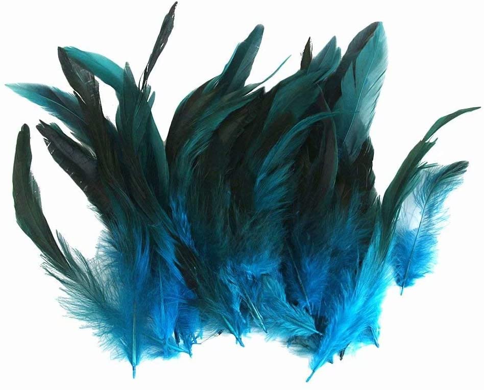  Natural Decoration Rooster Cock Feather-Ideal for Costumes, Hats, Home Decor, etc (accesorio de disfraz) 