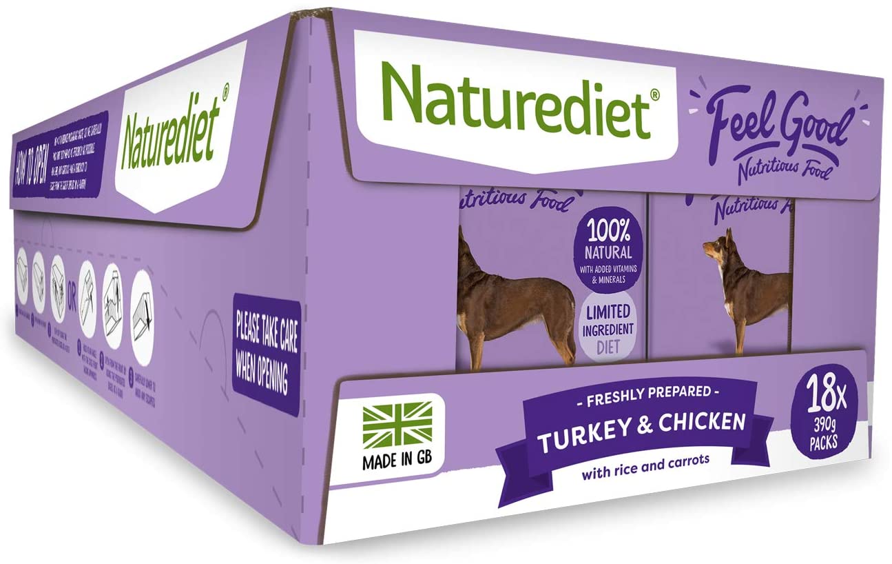  Naturediet Comida Húmeda Completa De Pollo Y Pavo Feel Good 390 G X 18 - Paquete de 18 x 416.67 gr - Total: 7500 gr 