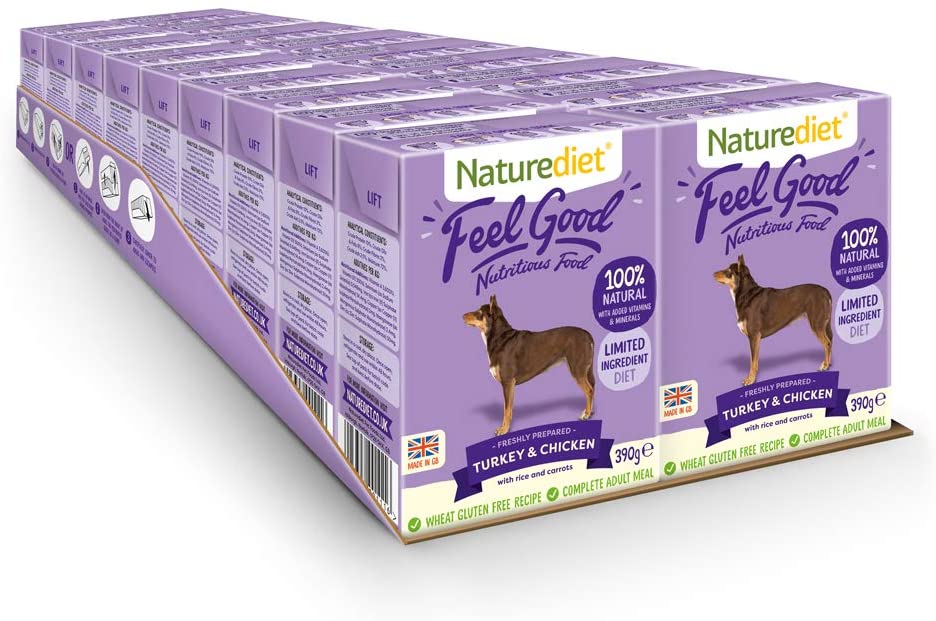  Naturediet Comida Húmeda Completa De Pollo Y Pavo Feel Good 390 G X 18 - Paquete de 18 x 416.67 gr - Total: 7500 gr 