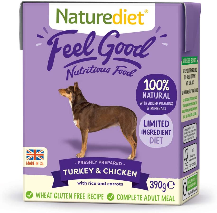  Naturediet Comida Húmeda Completa De Pollo Y Pavo Feel Good 390 G X 18 - Paquete de 18 x 416.67 gr - Total: 7500 gr 