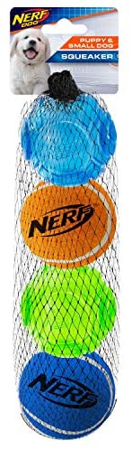  Nerf Dog Dog TPR- Bolas de Tenis para Perros pequeños y Cachorros, 4 Unidades, aptas para Perros pequeños y Cachorros 