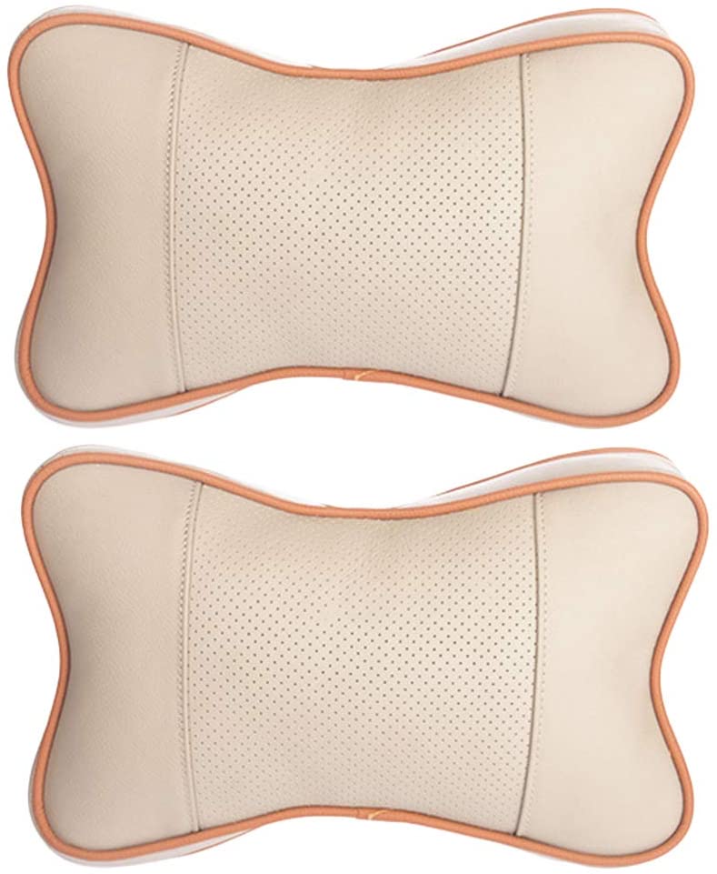  newhashiqi 2 Piezas Universal de Piel para reposacabezas de Coche Asiento de Coche 3D reposacabezas Cuello Almohada Apoyo Pad 