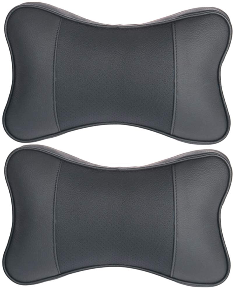  newhashiqi 2 Piezas Universal de Piel para reposacabezas de Coche Asiento de Coche 3D reposacabezas Cuello Almohada Apoyo Pad 