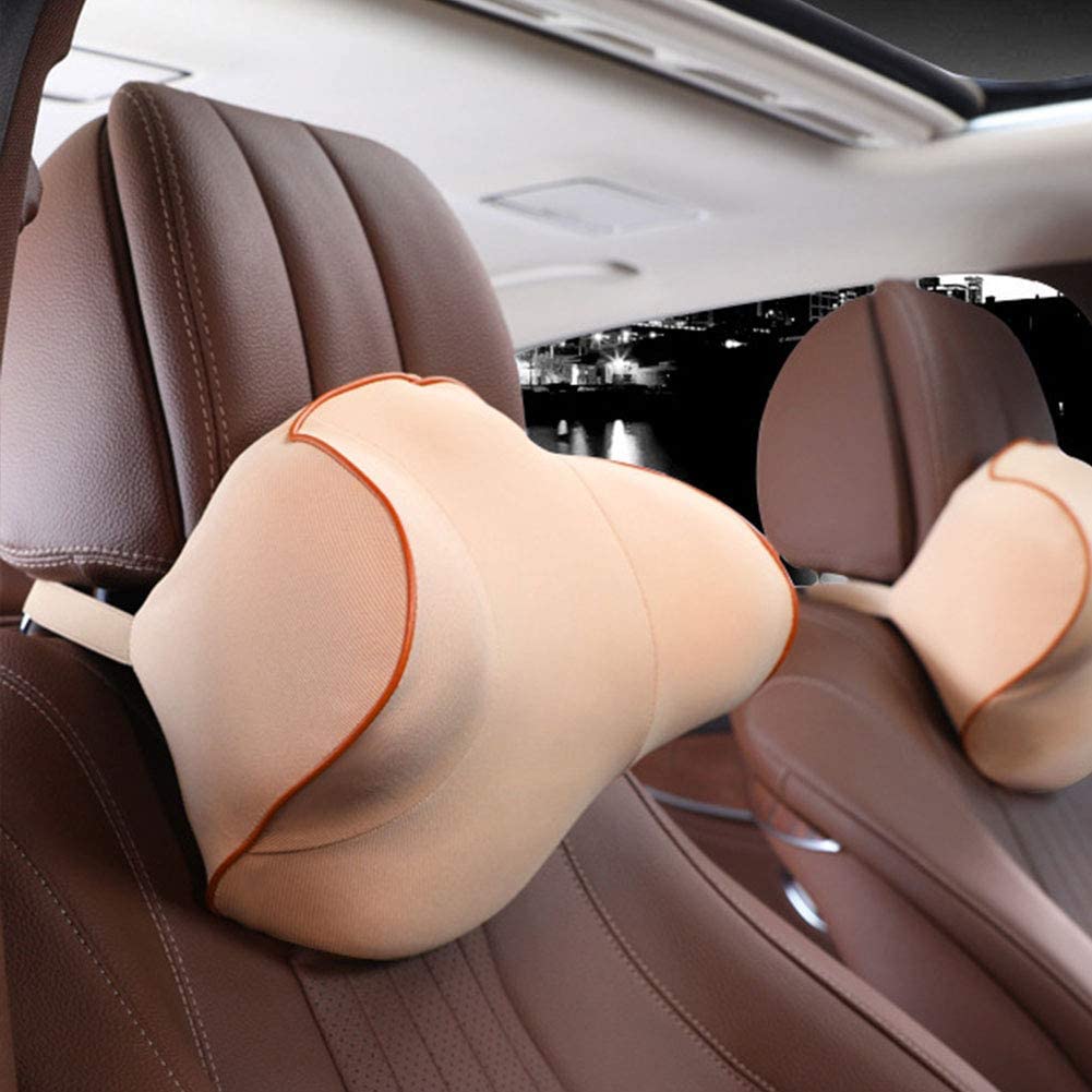  newhashiqi Almohada para reposacabezas de Coche, Almohadilla de protección para reposacabezas y Cuello para Asiento de Coche, Almohada de Descanso de algodón con Memoria Transpirable 