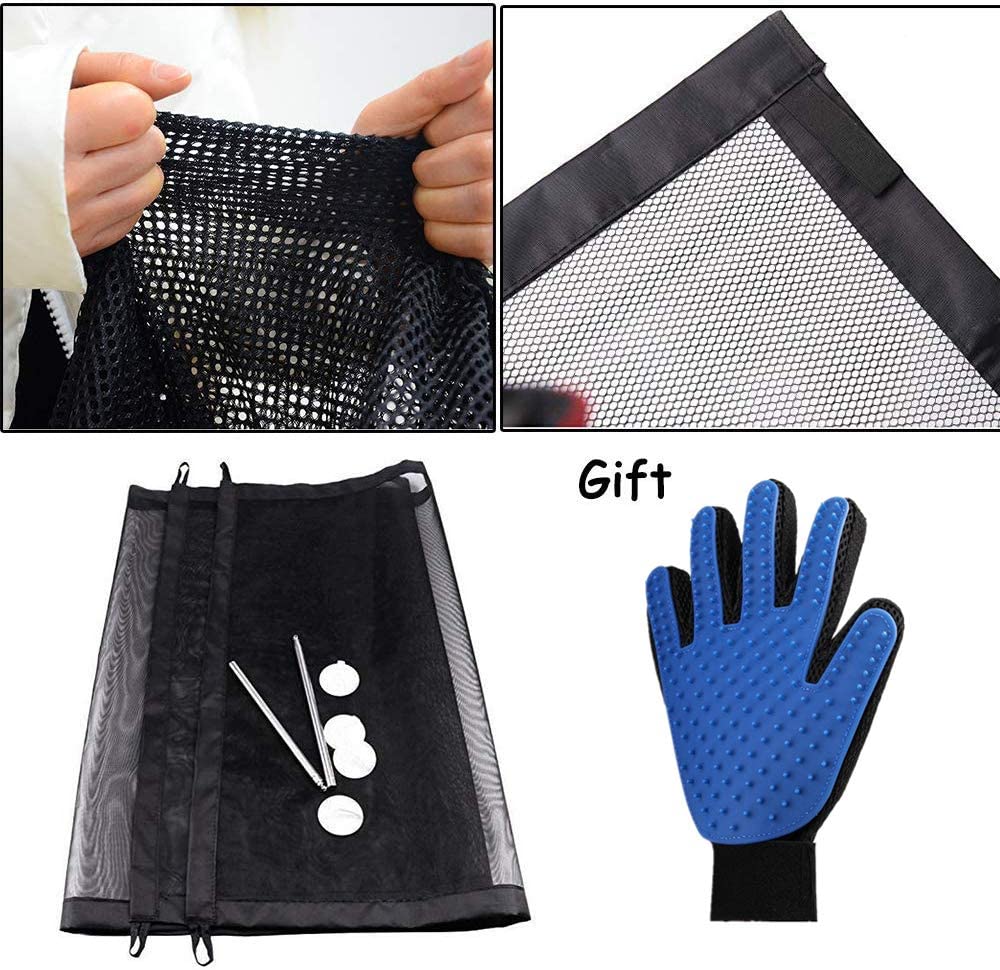  Nifogo Magic Gate Dog & Guantes para Mascotas, Seguridad Plegable Portátil para Perro Puerta,Puerta de Seguridad Aislada para Perros y Mascotas (110 x 72cm) 