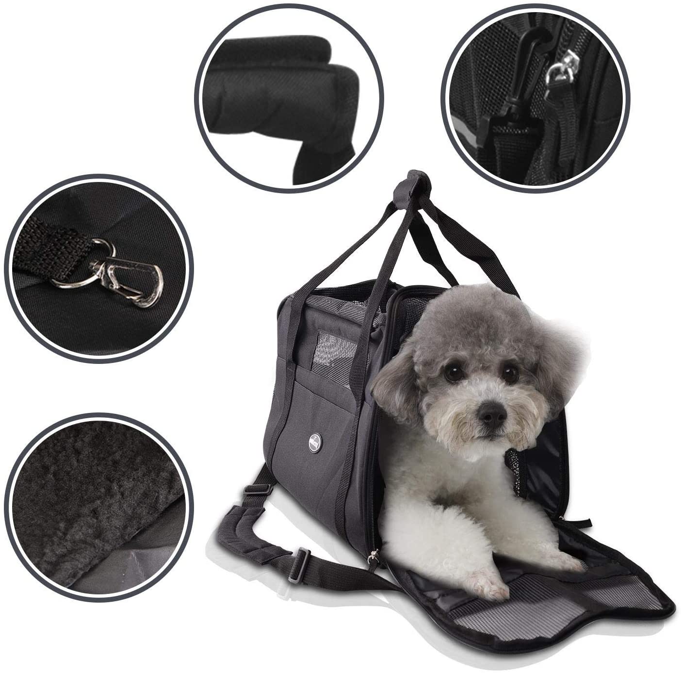  Nobleza - Bolso transportín de Viaje Plegable para Perros y Gatos. Tela Oxford, Talla L, (48 * 25 * 33) cm 