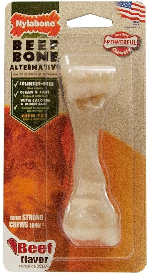  Nylbone Animal Alternative Perro Masticar Nylabone Durachew Antler Nylon Cuerno M Venado, Blanco, Medium 