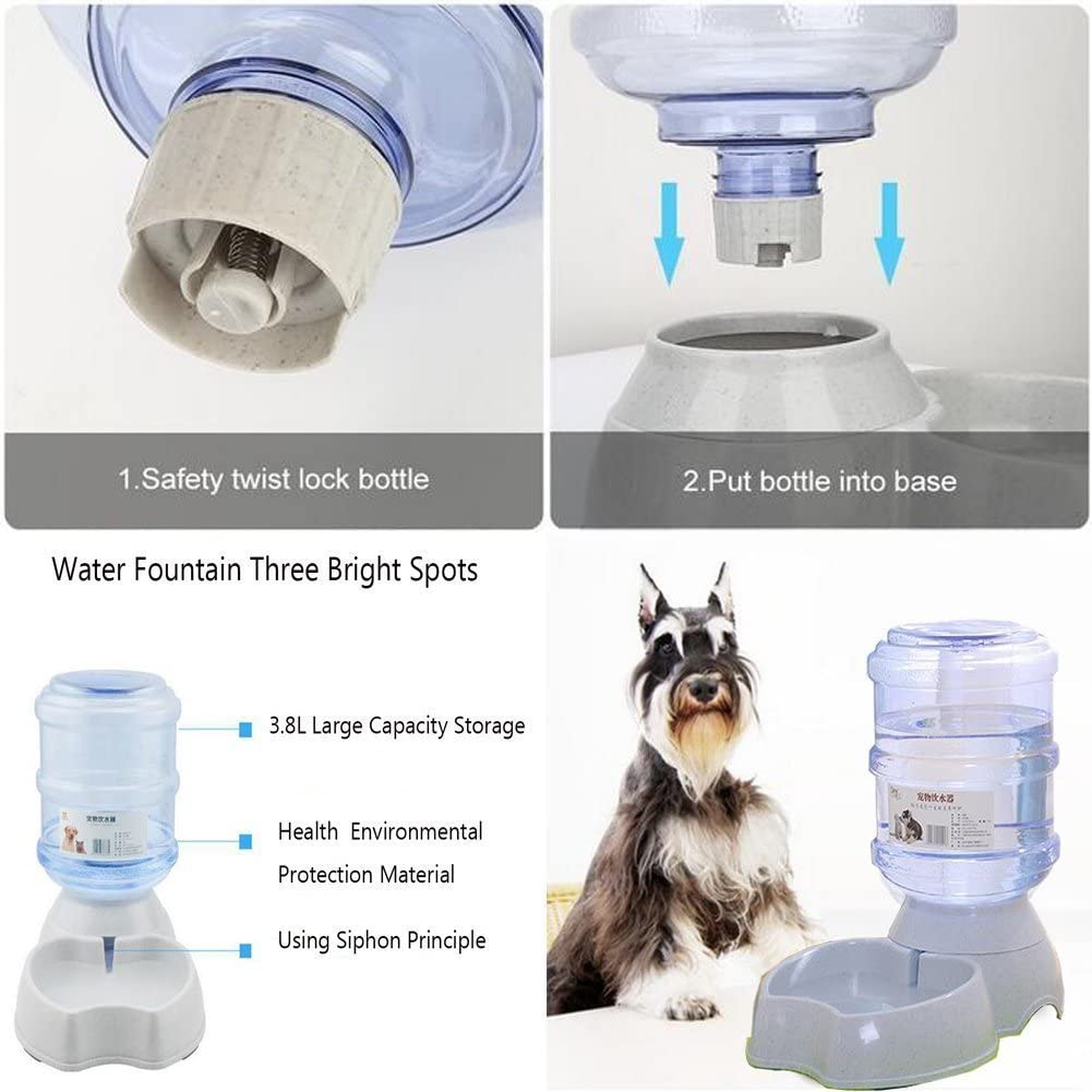  Old Tjikko Mascotas Automática dispensador de Agua, automático 901100 – Fuente, Mascotas Botella Animales Accesorios para Perros Gatos, 3.8 litros, PBA Libre 