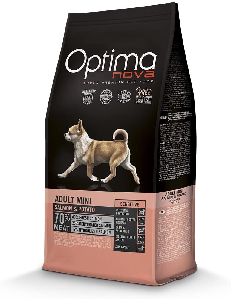  Optima nova - Pienso para Perros Adultos Mini ã“ptima Nova Grain Free salmón y Patata 