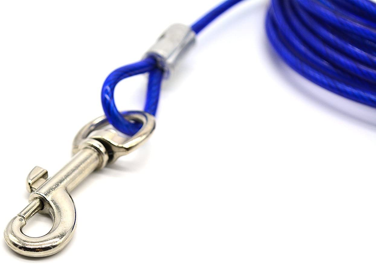  Orchidtent Cuerda de Doble Tracción para Perros Tracción de Dos Cables de Alambre de Acero Alargado Cadena de Perros para Cuerdas de Perro Cuerda Multiusos de Tracción para Mascotas (Azul,3M) 