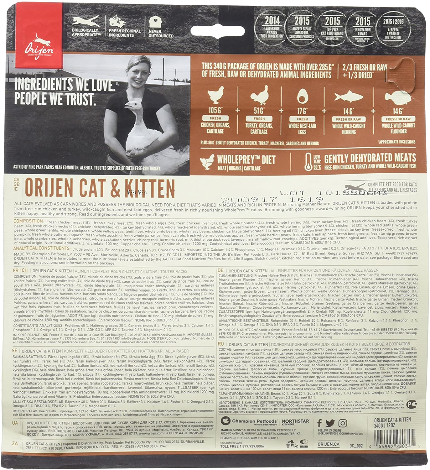  Orijen Cat & Kitten Comida - 340 gr 