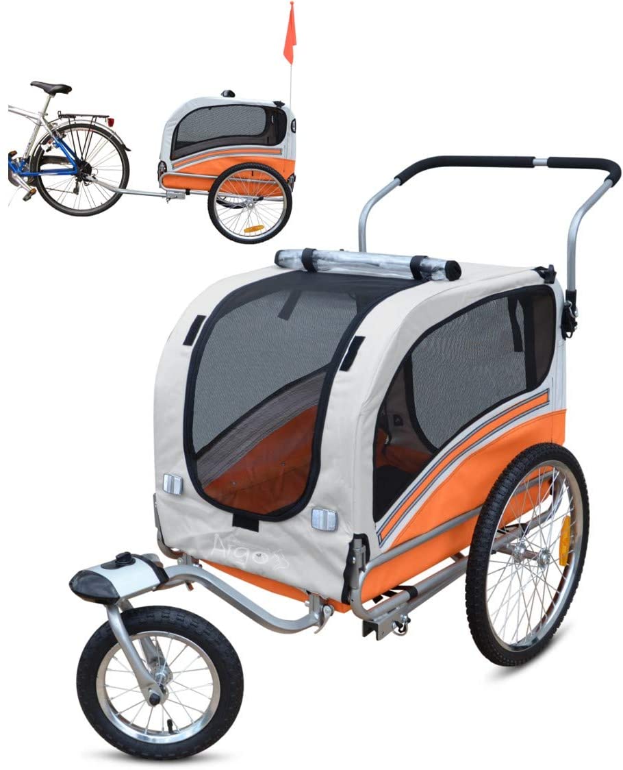  Papilioshop Argo Remolque Bici y Silla de Paseo para Perro Mascota (Anaranjado M) 