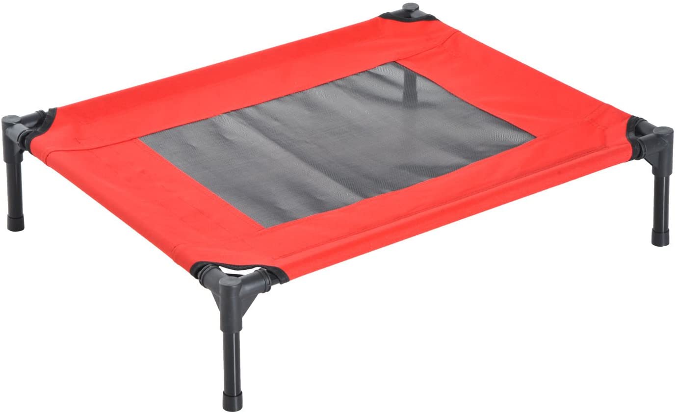  PawHut Cama Mascota para Perros Gatos Camas para Domir Relajar Exterior Terraza Jardín Malla de Ventilación (M: 76 x 61 x 18cm (LxAnxAl)) 