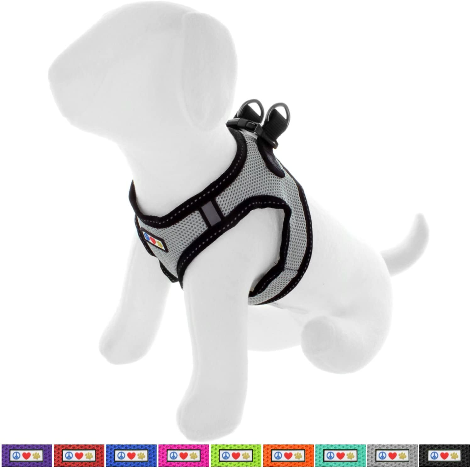  Pawtitas Arnes de Tela Antitirones Perro y Cachorros, Chaleco Acolchado para Mayor Comodidad, diseño Resistente, Ajustable y Transpirable Extra Extra Pequeño Gris 