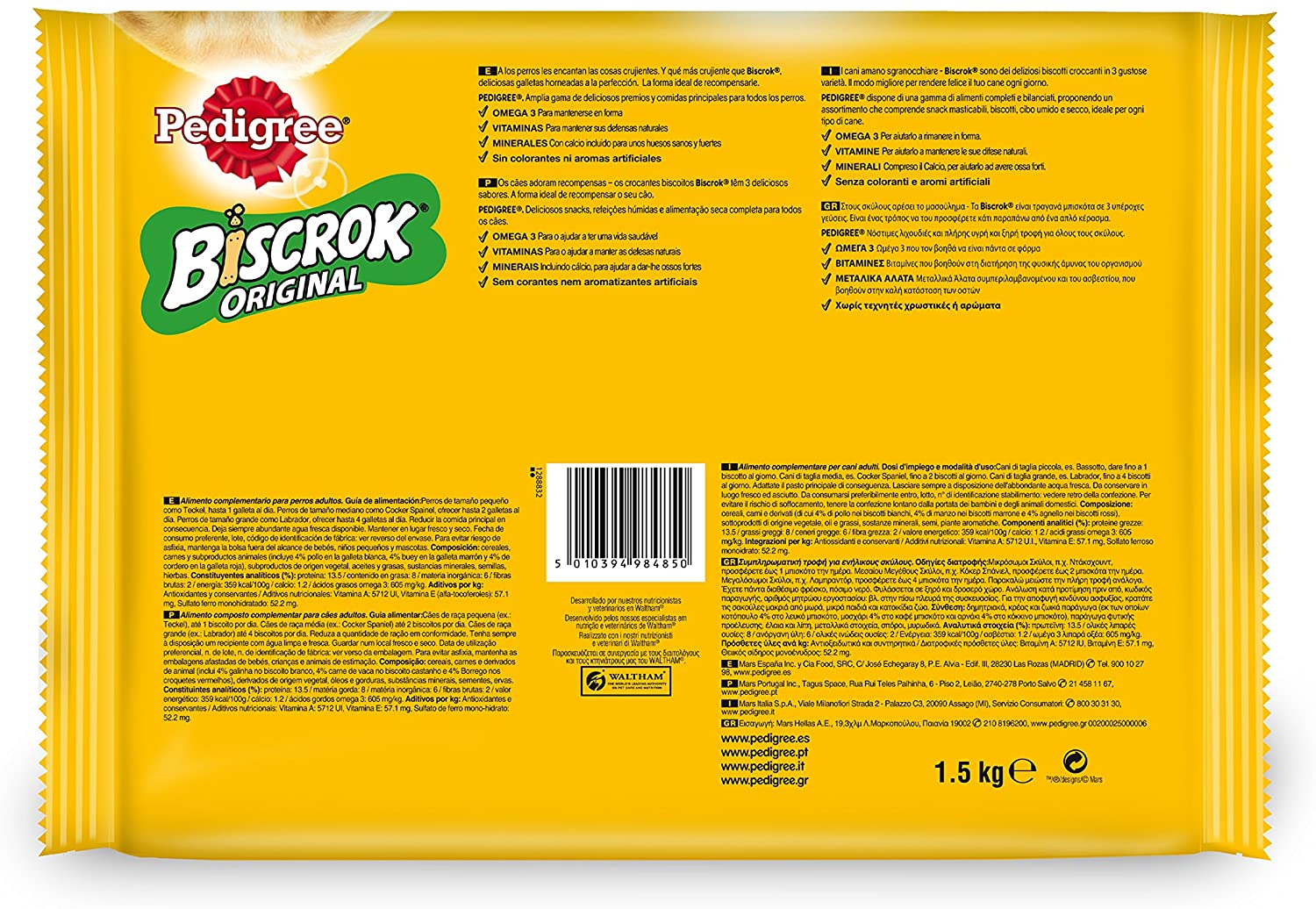  Pedigree Biscrok Galletas Premios para Perros para Mimar - 1500 gr 