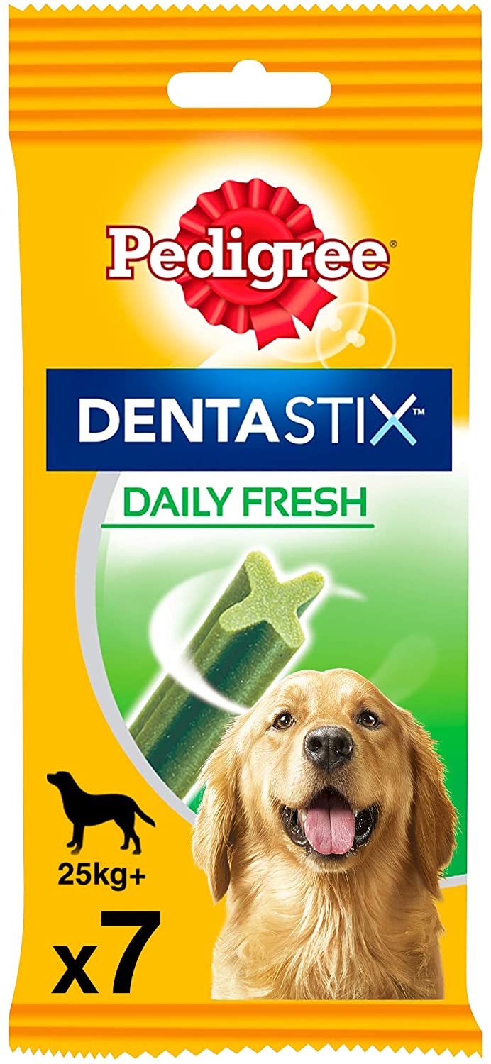  PEDIGREE Pack de 7 Dentastix Fresh de Uso Diario para la Limpieza Dental de los Perros y contra Mal Aliento, para Perros Grandes (Pack de 10) 