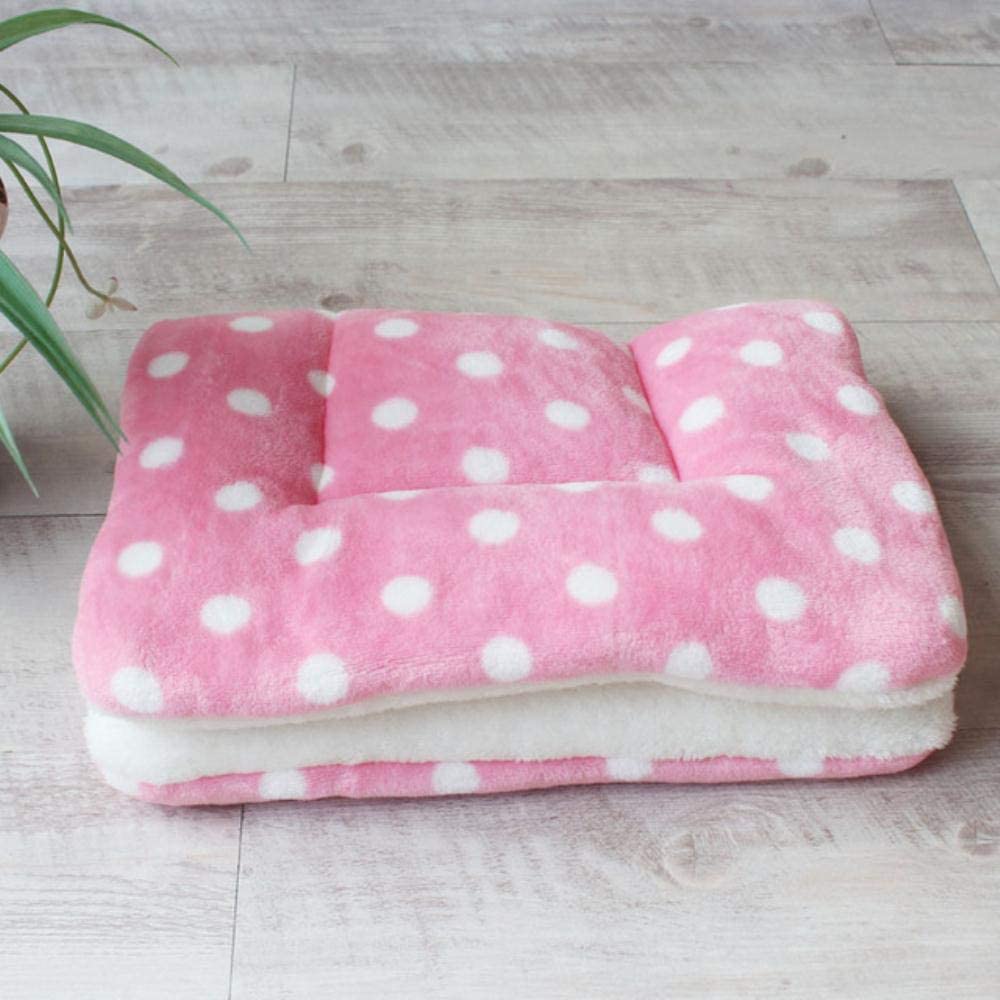  PENVEAT Colchoneta para Perros Cojín para Mascotas Manta Cachorro cálido Gato Fleece Cama para Dormir para Perros pequeños, medianos y Grandes Almohadilla para Gatos Cama Perro, Punto Rosa, 97x68cm 