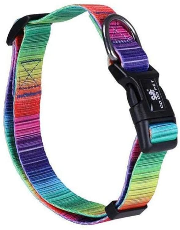  PENVEAT Collar de Perro con Correa de Nylon Ajustable de 19 Colores para Collares de Perros pequeños y Grandes SML, BM0100B, L 