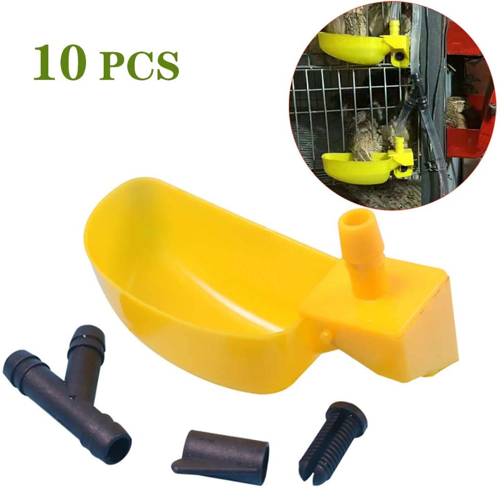  PET HOUND 10 Piezas De Suministro Agua Pezón Suministros Avícolas Agricultura Bebederos Tazas Caja Mascotas Pájaros Periquitos Cuencos Vasos Plástico para Aves Corral, Comedero Automático Aves 