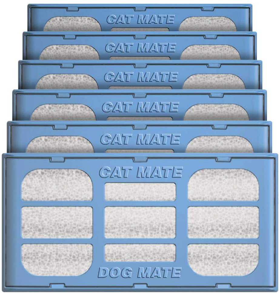  Pet Mate Genuine Replacement Filter Cartridges for Use with Cat and Dog Mate Pet Fountains, Pack of 6 