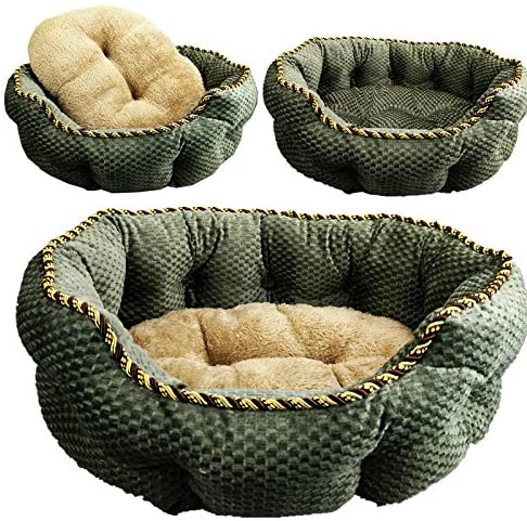  Pet Online Cama de mascotas y más gruesa de algodón de invierno y grandes y pequeños perros y gatos esteras, S: 50 * 40 * 18 CM, verde 