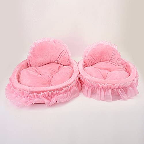  Pet Online Cama Pet Boutique Cute Four Seasons Disponible cálida óvalo Rosa de Perro y Gato Princesa Lace Bed, S: 50 * 38 * 11 cm 