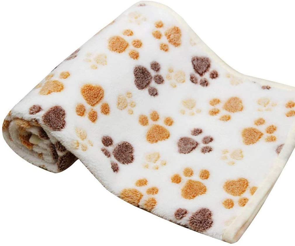  Pet Products Manta Perrera Estera, Paño Grueso Y Suave Caliente Cómodo del Animal Doméstico Perrito del Mantas De La Impresión De Diseño (Color : Blanco, Tamaño : Metro) 