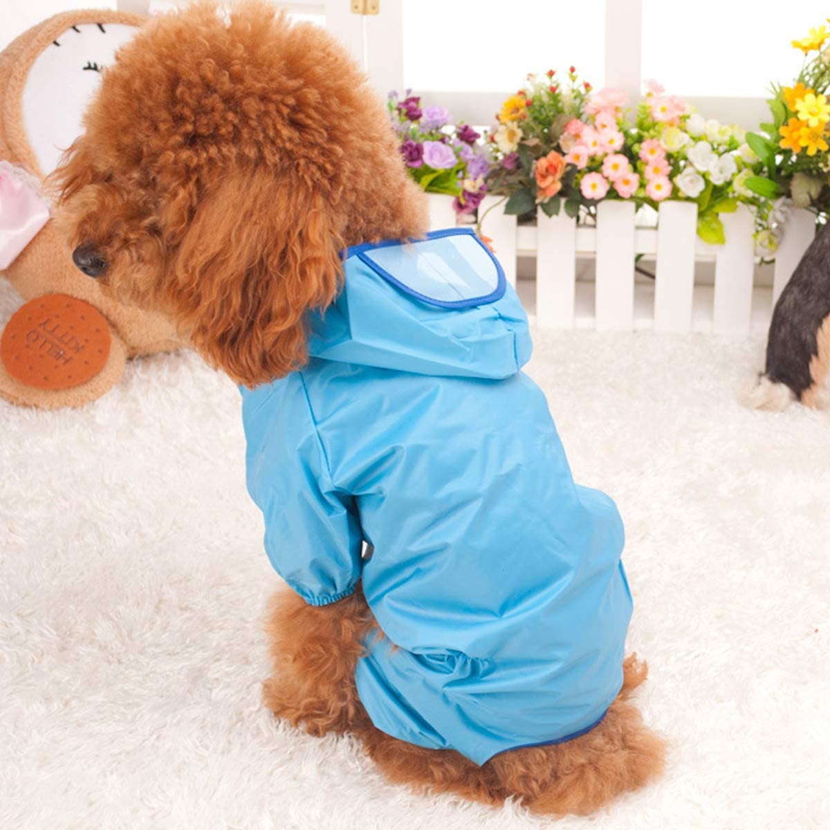  PETCUTE Chubasquero para Perros Chaqueta Impermeable para Mascota Ropa Chubasqueros con Capucha para Medianas y Grandes Perros 