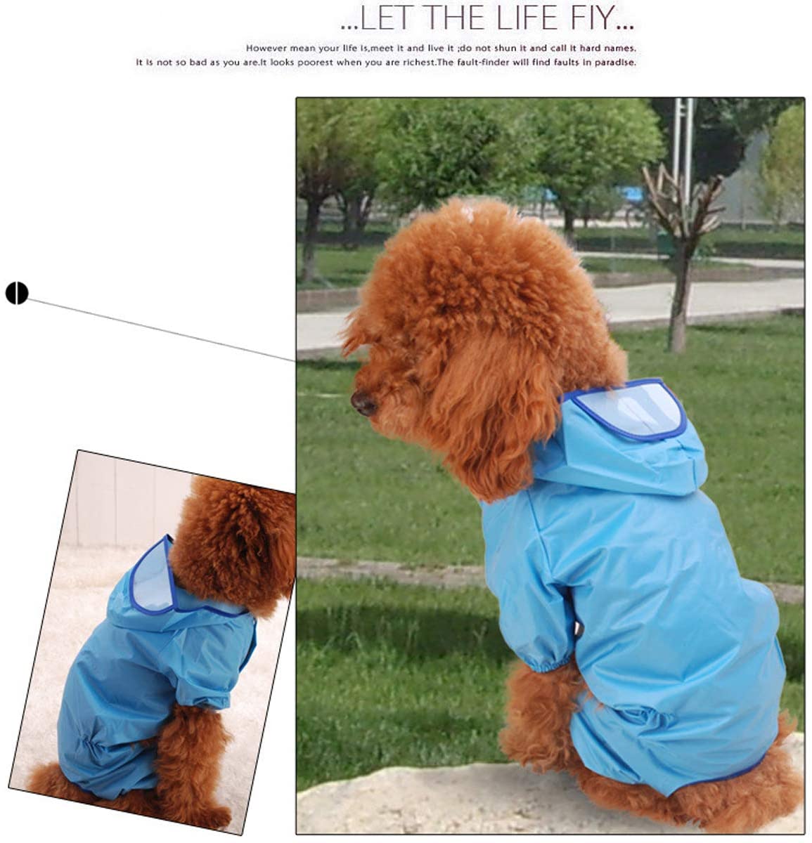  PETCUTE Chubasquero para Perros Chaqueta Impermeable para Mascota Ropa Chubasqueros con Capucha para Medianas y Grandes Perros 