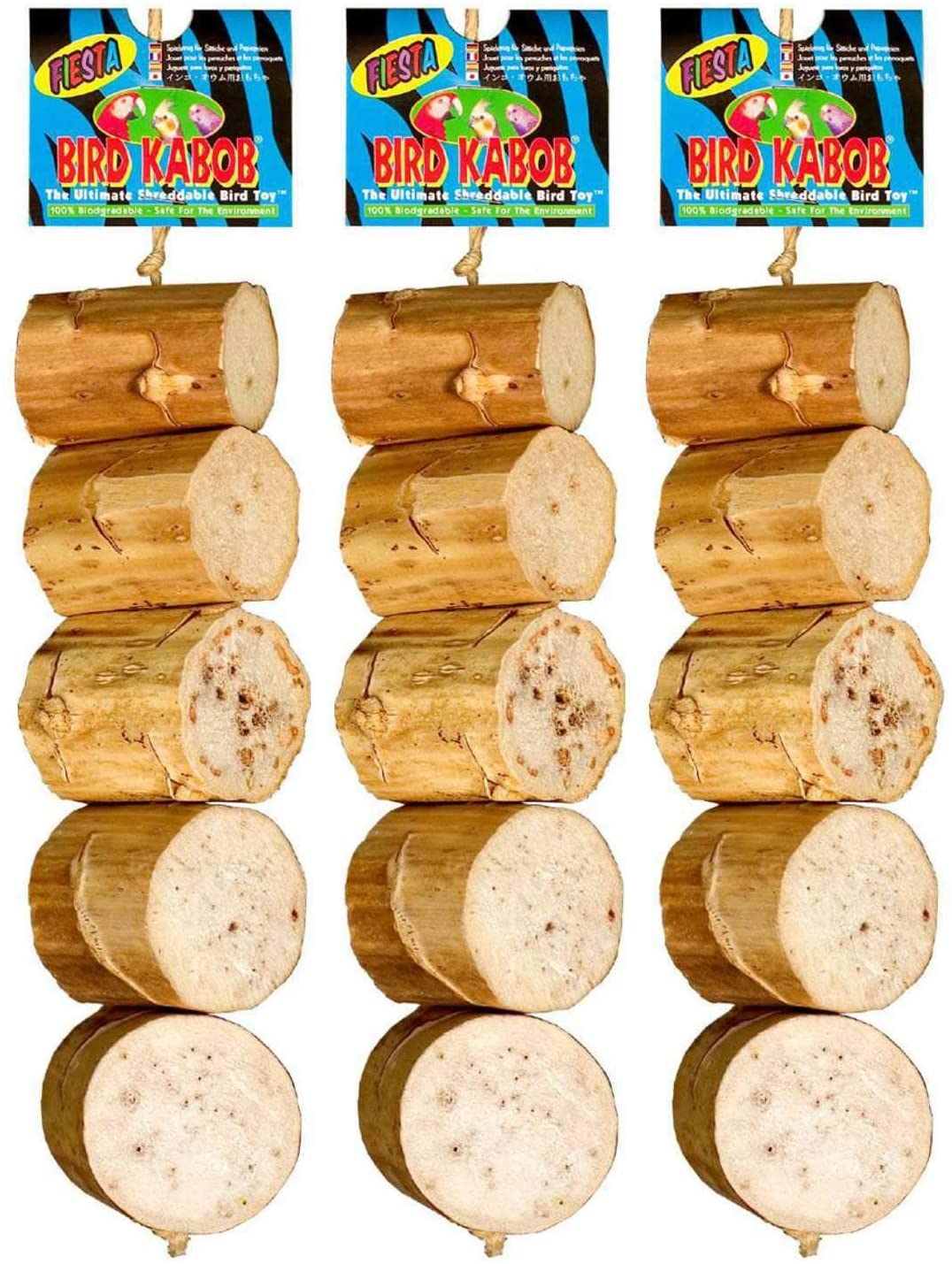  PETGARD - Pack de Ahorro de 3 Juguetes para pájaros Fiesta Bird Kabob Ideal para periquitos y Loros pequeños 