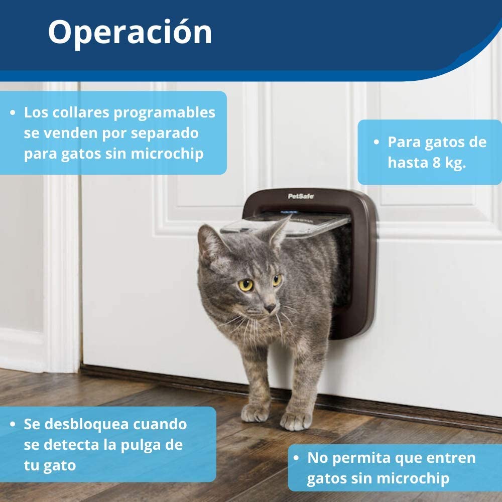  PetSafe Cat Flap Puerta para Gatos con Microchip (Marron) 