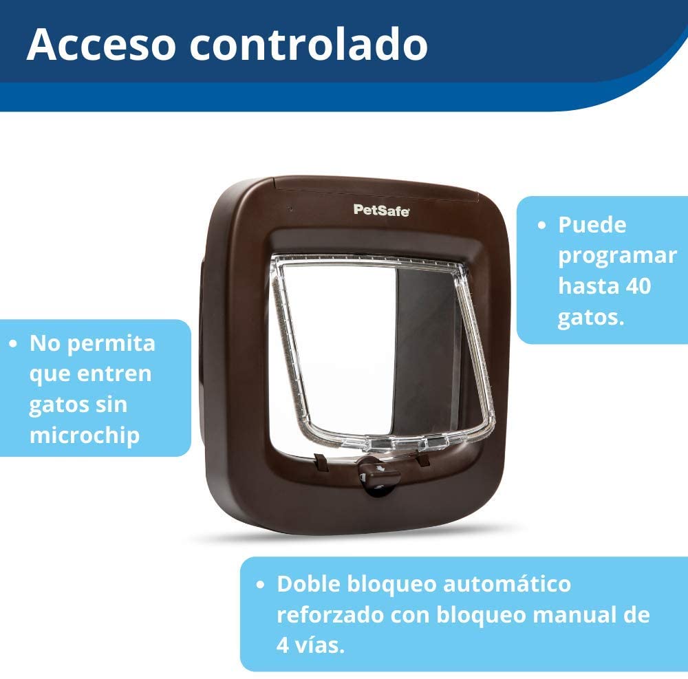  PetSafe Cat Flap Puerta para Gatos con Microchip (Marron) 