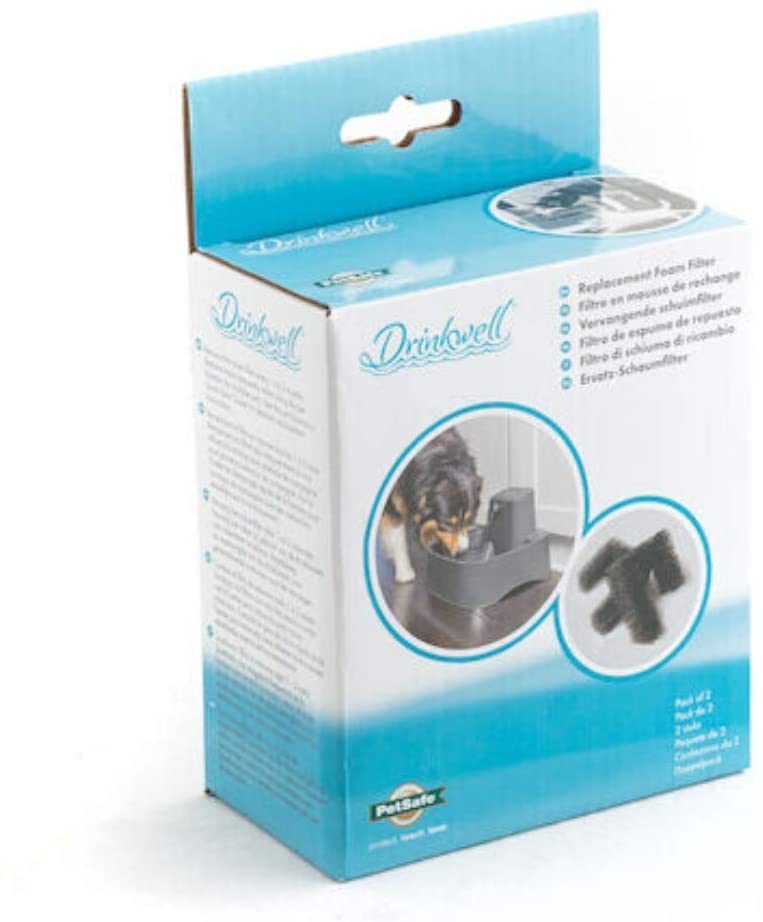  PetSafe PAC19-16559 Drinkwell - Filtro de Espuma de Repuesto (2 Unidades, Apto para Fuentes de 7,5 litros para Perros y Gatos, 520 g) 