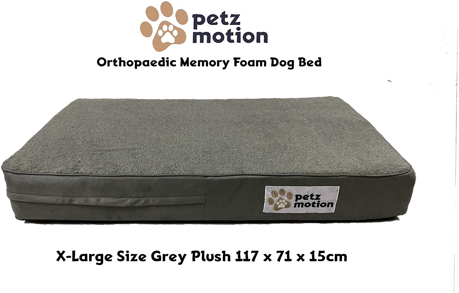  Petzmotion Colchón ortopédico de Espuma viscoelástica para Perro, Forro Impermeable, Funda Lavable, Ideal para Artritis de Mascotas, displasia de Cadera, etc. 