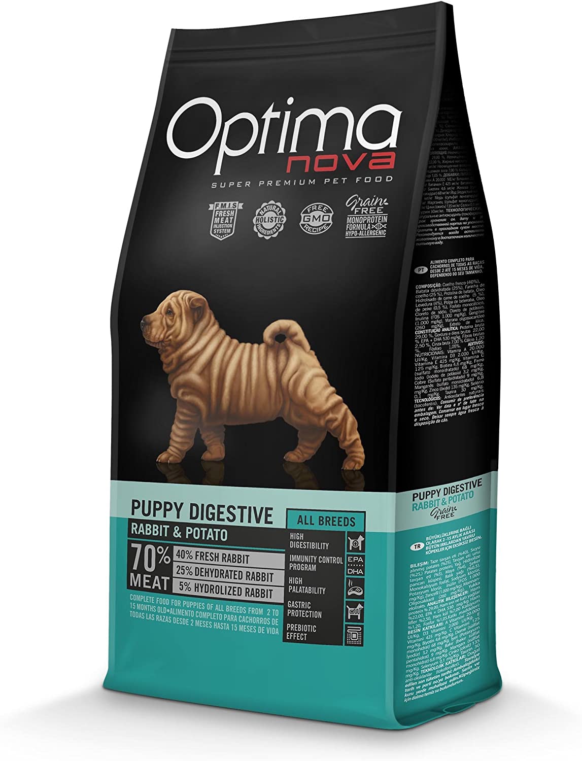  Pienso Perro Conejo Digestivo Puppy 2kg Optimanova Visan 