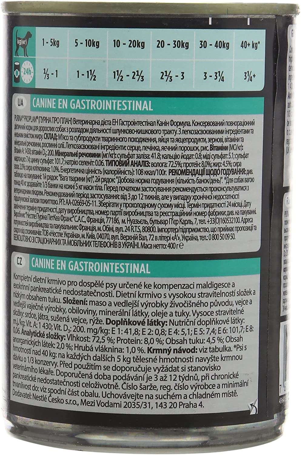  Pienso seco Pro Plan de Purina, Dieta Veterinaria Canina, Dieta gastrointestinal 