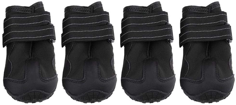  Pssopp Botas para Perros para Mascotas Cachorros Antideslizantes Antideslizantes Resistentes al Desgaste Suave Botas Impermeables para Perros Calientes Zapatos para Mascotas(Negro 3#) 