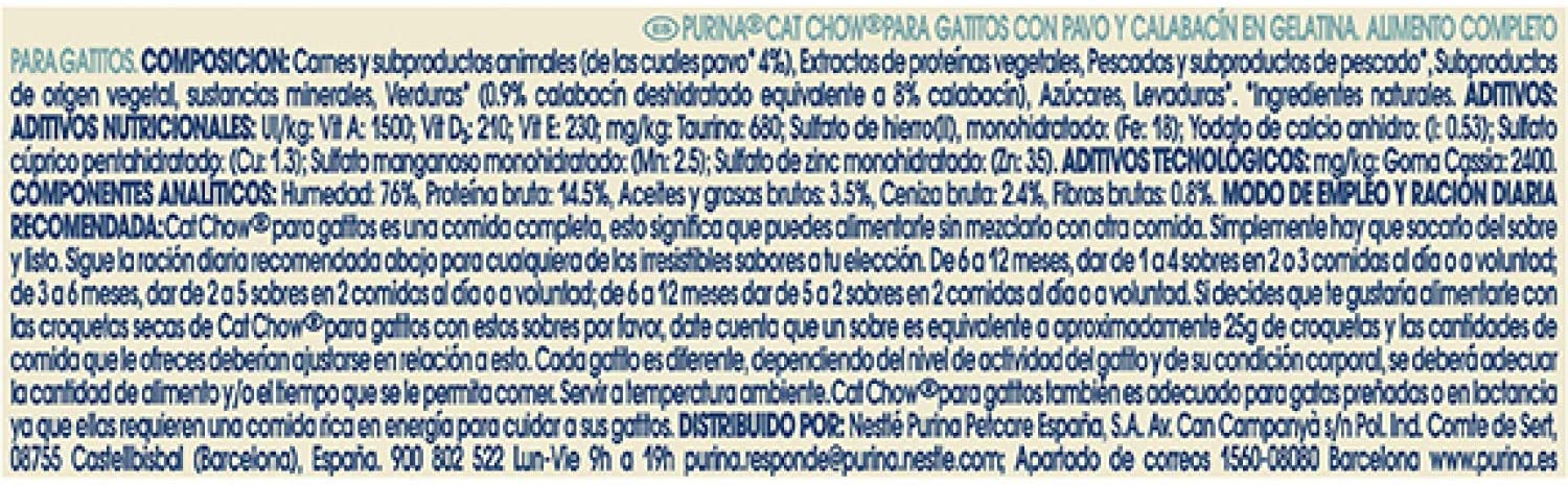  Purina Cat Chow Comida para Gato Junior, Gatito con Pavo 24 x 85 g - 1 Pack 