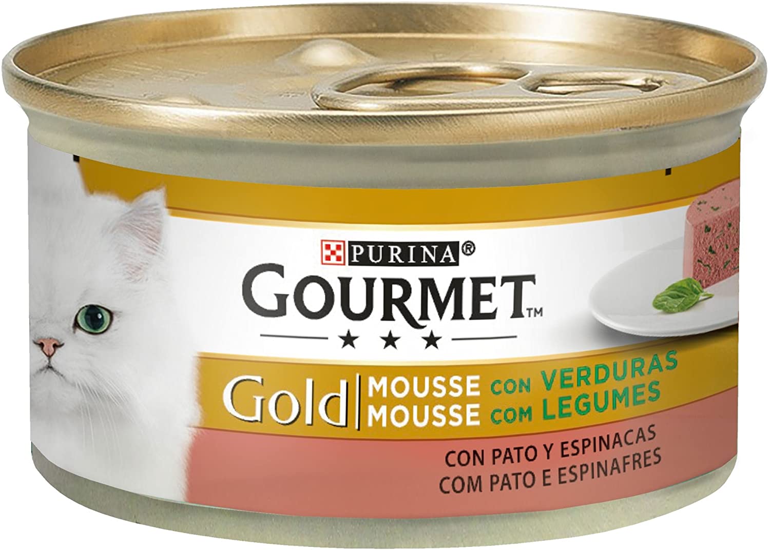  Purina Gourmet Gold Mousse comida para gatos con Pato y Espinacas 24 x 85 g 