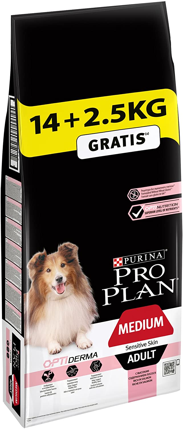  Purina - Pro Plan Adult Optiderma Medium, 14Kgs + 2,5Kgs Gratis 