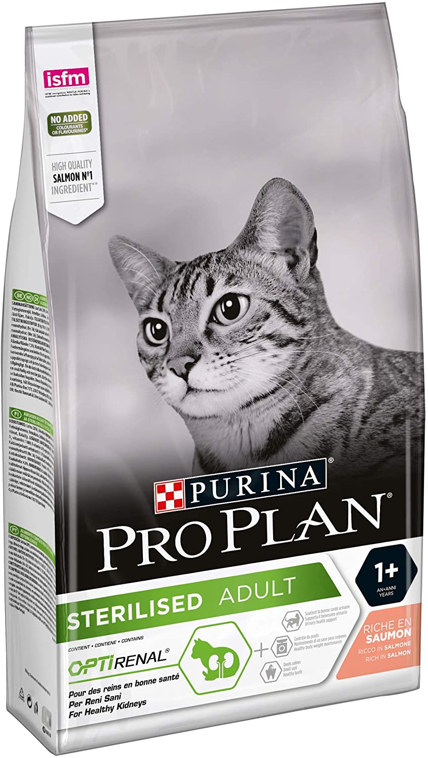  PURINA Pro Plan Comida Seco para Gato Esterilizado con Optirenal, Sabor Salmón - 1.5 Kg 