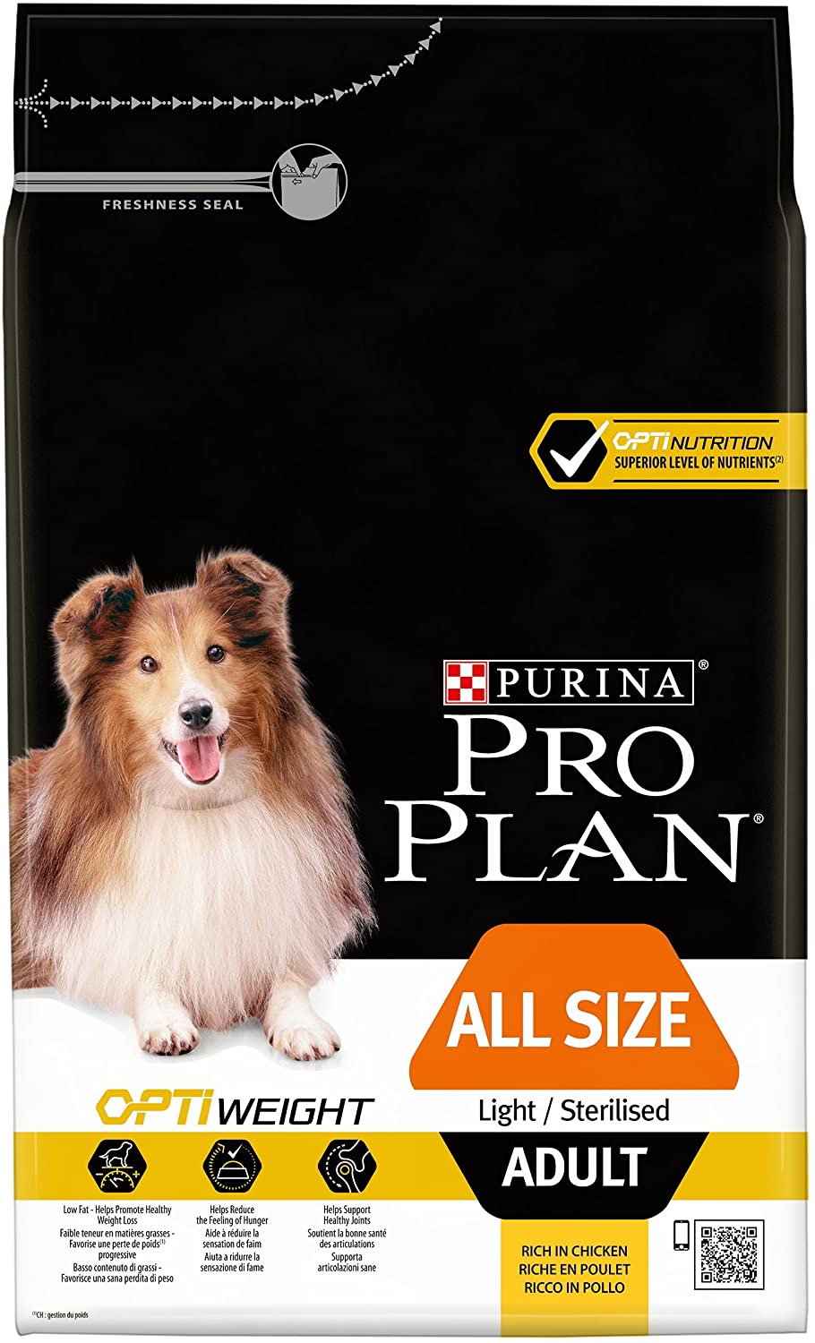  PURINA Pro Plan Comida Seco para Perro Adulto Todos los Tamaños con Optiweight, Sabor Pollo - 3 Kg 