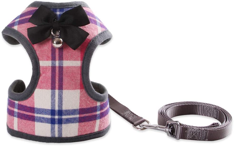  qingqingxiaowu Arnes Perro Pequeño Correas para Perros Pequeño Perro arneses Perro Halters para Dejar de Tirar de Plomo Perro Chaleco arnés Pink,m 