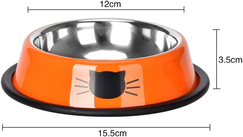  Queta 3 Pieza Comida con una Superficie para Comida Comida para Gatos de Acero Inoxidable Comida para Gato Juego Comedero para Animales Gato Bol de Comida Gato Agua Forro Cuenco 