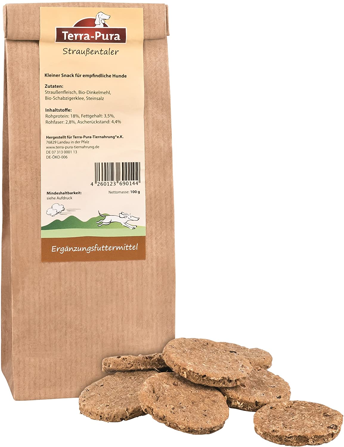  Ramo Digital straußen Galletas para perros 3 x 100 g (3 Pack) Terra de pura aperitivos saludable recompensa 