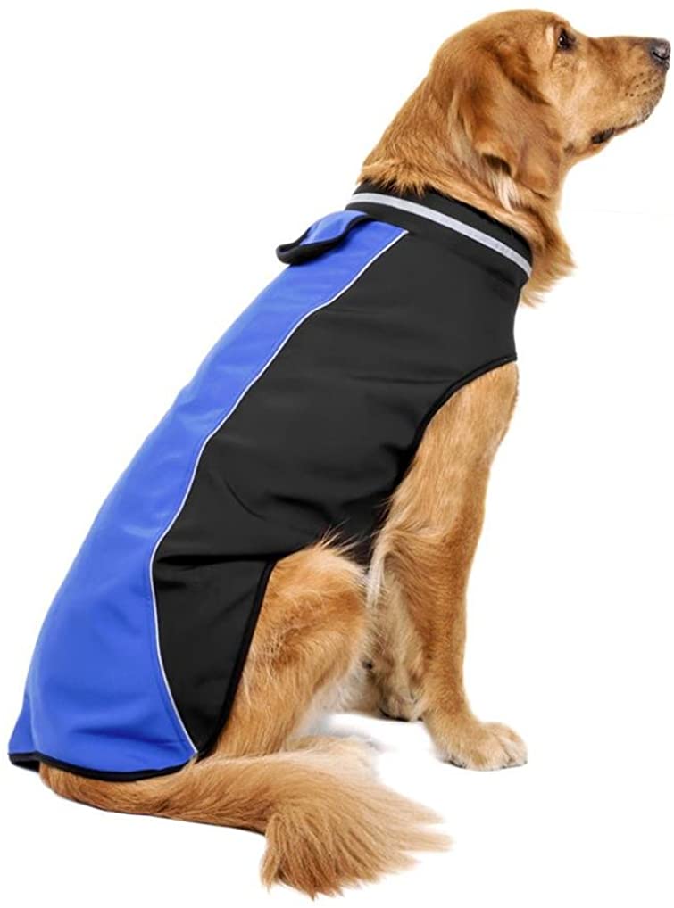  RETUROM Ropa para Mascotas, Impermeable Mascota Perro Grande Cachorro Chaleco Ropa Abrigo 