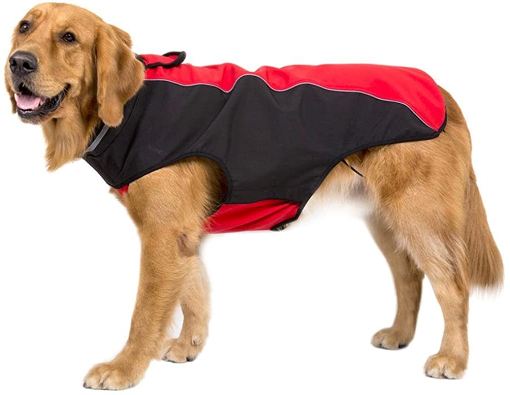  RETUROM Ropa para Mascotas, Impermeable Mascota Perro Grande Cachorro Chaleco Ropa Abrigo 