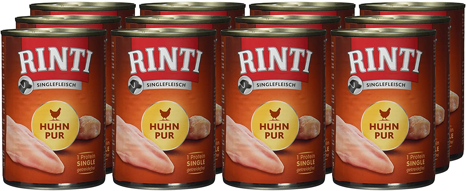  RINTI Sensible Pur Gallina Pur, 12 Unidades (12 x 400 g) 