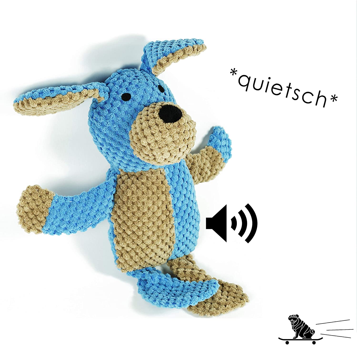  Roll Carlino Inter Activo Perros Juguete | Peluche con cojín quietsch | sólida Mezcla de Tejidos, 35 cm 