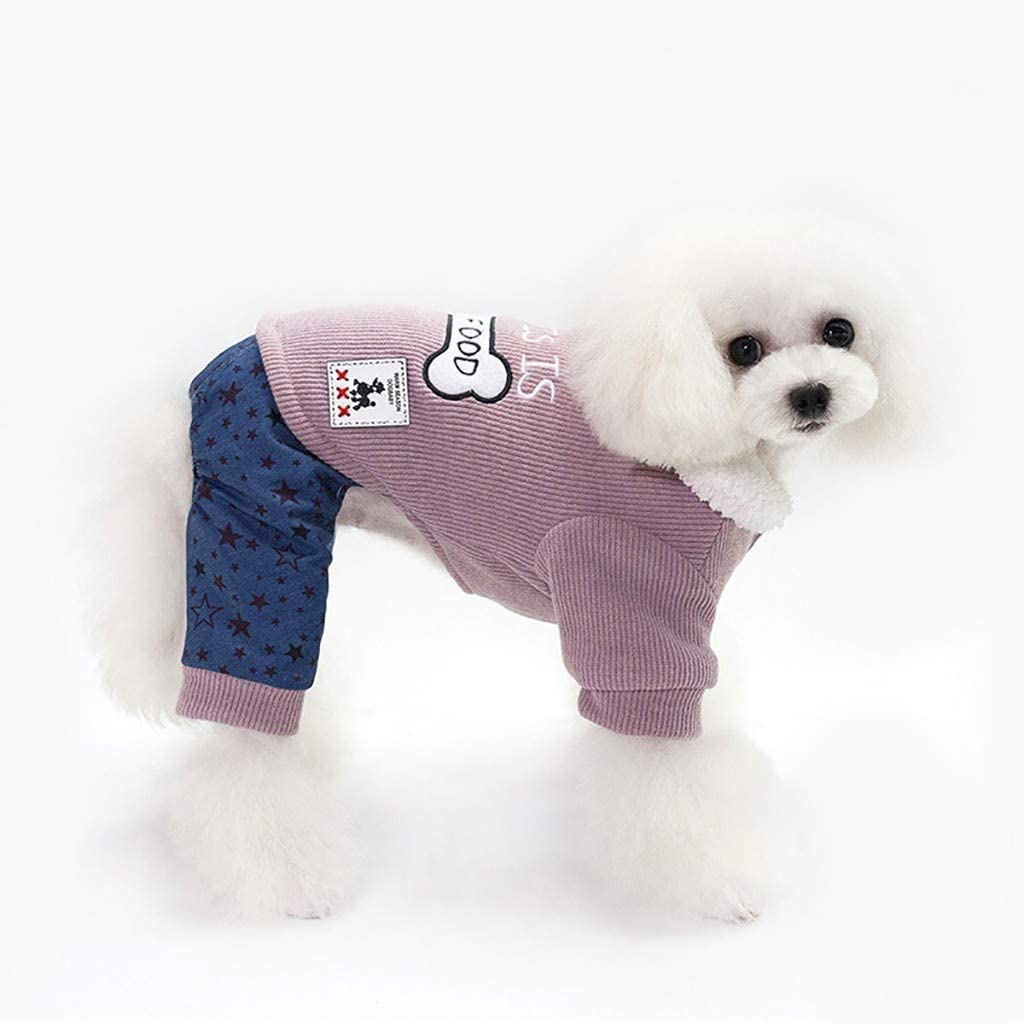  Ropa para Mascotas,Dragon868 Divertido Hueso de Pescado Impresa Mascota Perro Gato Invierno Caliente suéter Camisas 